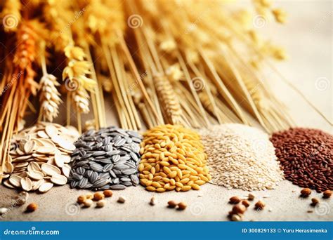 Assorted Different Types Of Beans And Cereals Grains. Set Of ...