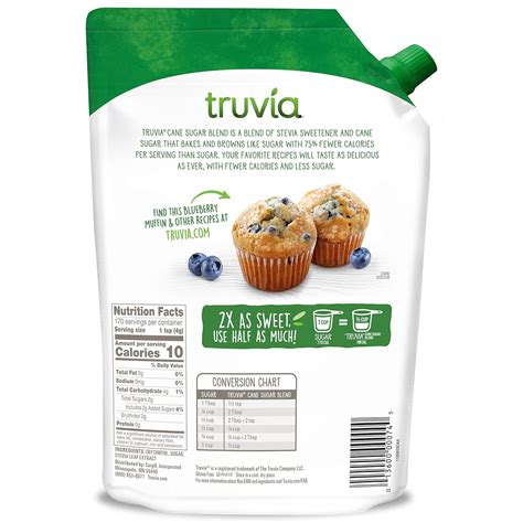 Buy Truvia Cane Sugar Blend, Natural Stevia Sweetener and Cane Sugar ...