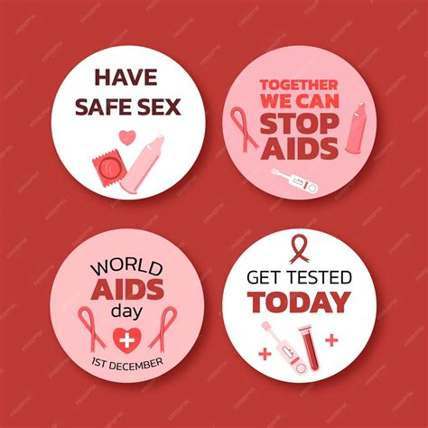 World aids day labels collection | Free Vector