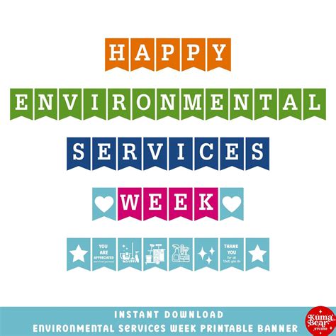 Environmental Services Week Banner Printable, EVS Week Printable Banner ...