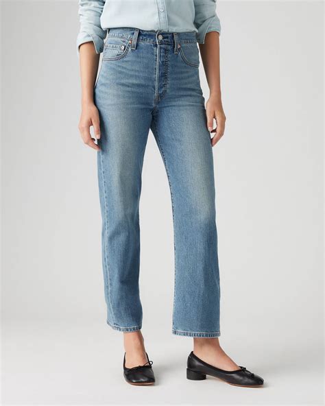 Ribcage Straight Ankle Cotton Linen Jeans - Blue | Levi's® NL