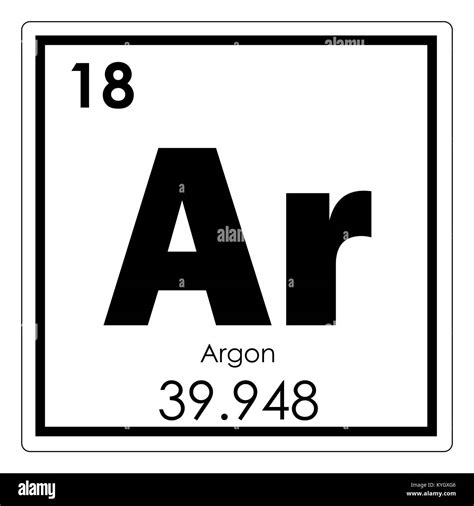 Argon chemical element periodic table science symbol Stock Photo - Alamy