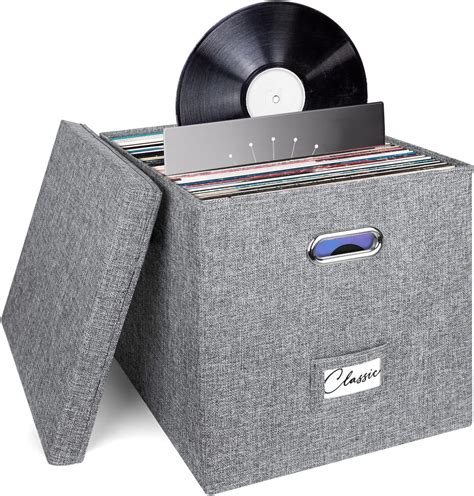 Amazon.com - Qozary Vinyl Record Storage Box - 2 Pack Vinyl Record ...