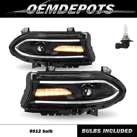 For 2015-2022 Dodge Charger Headlights LED DRL Halogen Left & Right Headlamp 2PC Parts for Sale ...