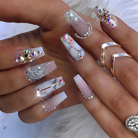 crystal acrylic nails