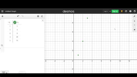 Desmos Table of Values 的图像结果
