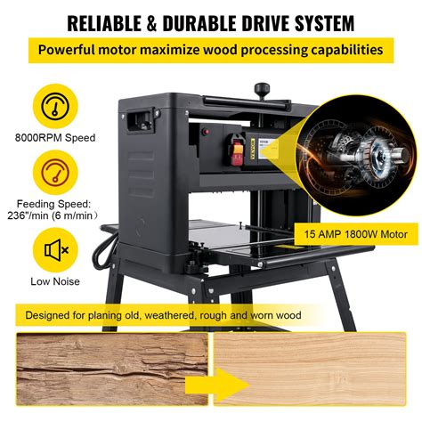 VEVOR Thickness Planer 13-Inch Benchtop Planer 2000W Wood Planer 8000 ...