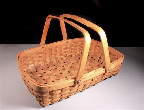 Gathering Basket, Woven Wood, Garden Basket, Market Basket, Storage