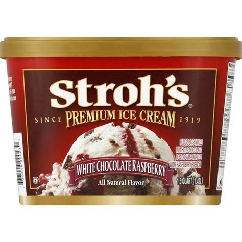 Stroh's Ice Cream, Premium, White Chocolate Raspberry (1.5 qt) Delivery ...