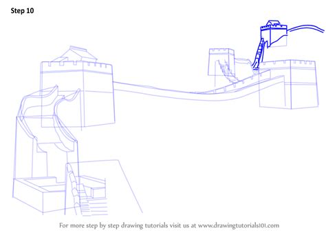 How to Draw Great Wall of China (World Heritage Sites) Step by Step ...