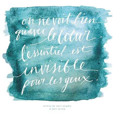 Le Petit Prince quote in teal watercolor