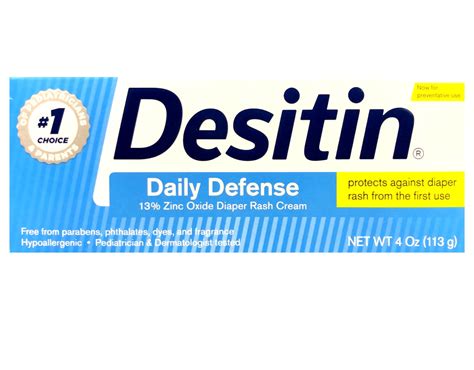 Desitin Daily Defense Cream, Hypoallergenic Diaper Rash Relief, 4 Oz ...