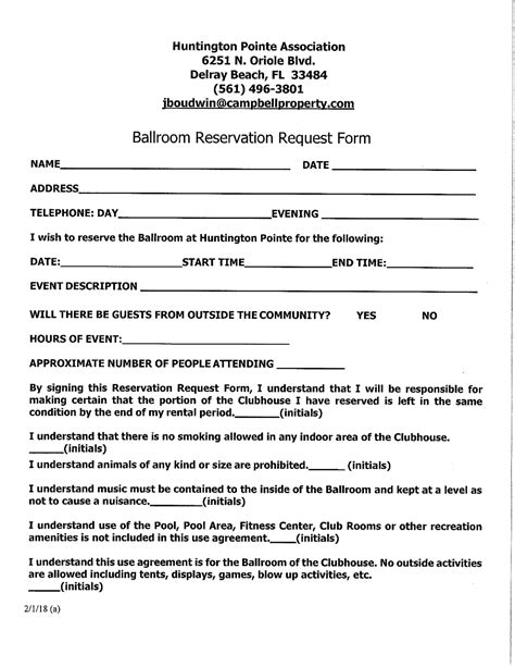 Ballroom Private Party Rental Form - Accounting - UBS - Studocu