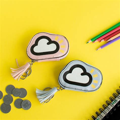 Cloudy Day Coin Pouch Keychain – The June Shop
