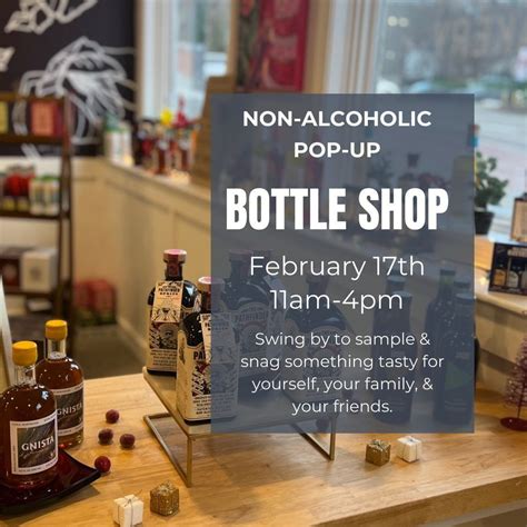 Alcohol-Free Pop Up Bottle Shop 2/17, The Soda Plant, Burlington ...