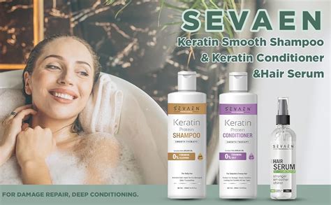 Buy Sevaen Keratin Smooth Shampoo, Conditioner & Hair Serum Combo ...