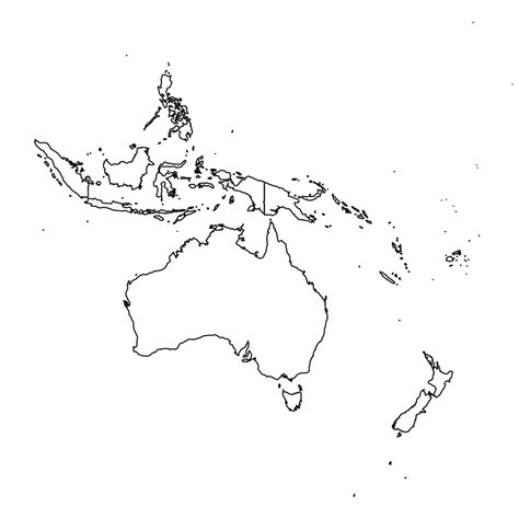 Outline Map Of Oceania Printable
