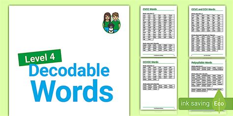 Twinkl Phonics Level 4 Decodable Words Booklet