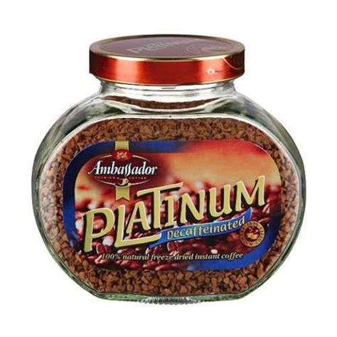 100% Pure Instant Coffee Decaffeinated 3.4oz Ambassador Platinum ...