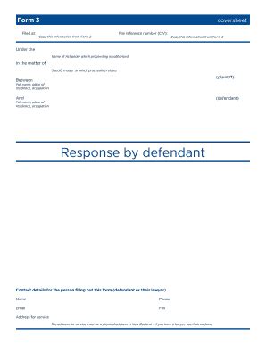 Form 3 Response By Defendant (PDF, 553Kb) - Justice Govt - Fill and ...