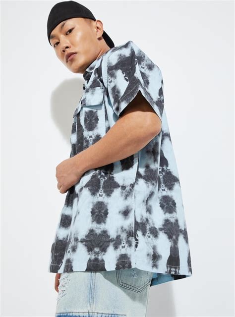 Buy URB_N Men Oversized Tie & Dye Flap Pocket Shirt Online at just Rs ...