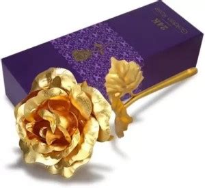 SHIVA ENTERPRISE Golden Rose 10 Inches With Gift Box Red, Gold Rose ...