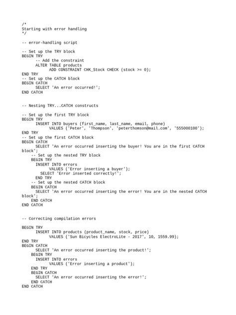 Image result for T-SQL Error Handling Tutorial