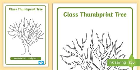 End-of-Year Tree Template for Finger Painting