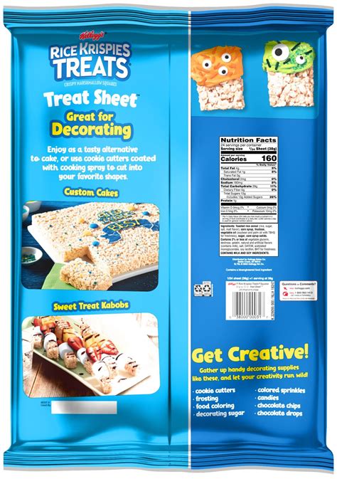 Rice Krispies Nutrition Facts Label Rice Krispies Rice Krispie Treats