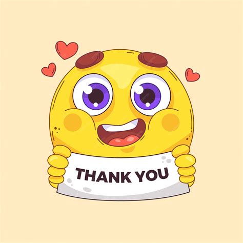 감사합니다. 이모지 일러스트레이션 | 프리미엄 벡터