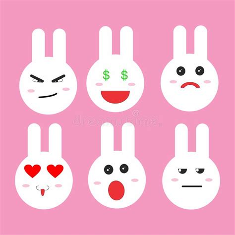 Emoticons rabbit stock vector. Illustration of drawing - 233448342
