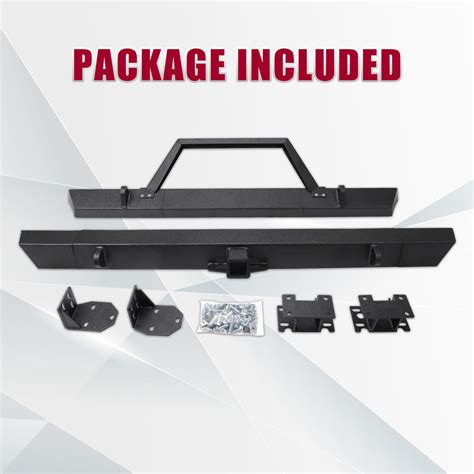 Front & Rear Bumper Winch Mount Plate Kit For 1984-2001 Jeep Cherokee ...