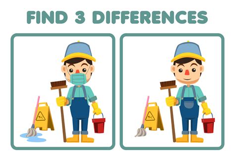 Education game for children find three differences between two cute ...