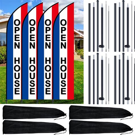 Amazon.com : SmoothNovelty 4 Sets Open House Flag for Real 7ft Estate ...