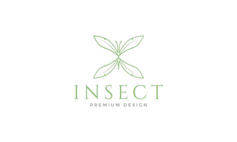 Grüne Linien Flügel Insekten schönes Logo Symbol Vektor Icon ...