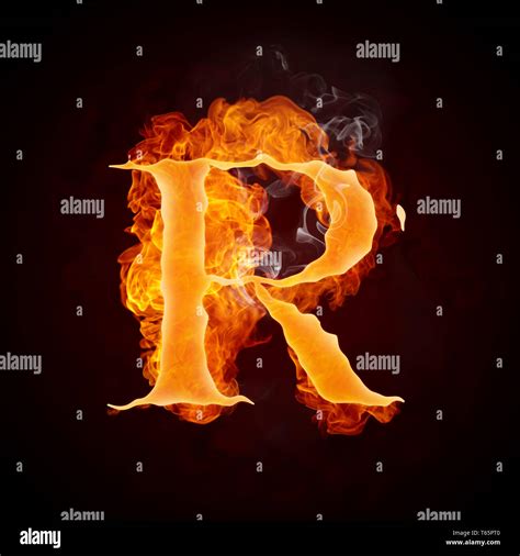 Fire Letters A-Z Stock Photo - Alamy
