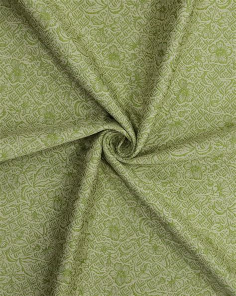 GREEN FLORAL DESIGN POLYESTER JACQUARD FABRIC – Sahni Fabs