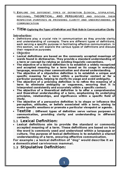 New - exact - EXPLORE THE DIFFERENT TYPES OF DEFINITION (LEXICAL ...