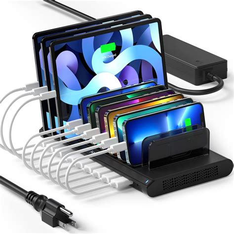 Amazon.com: 300W USB C Charging Station for Multiple Devices, 8 Port ...