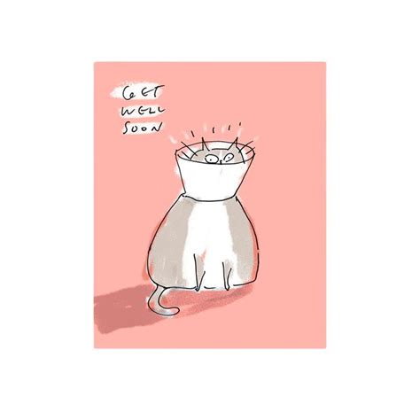 Get Well Soon Cat Cone Card | Get well soon cat, Get well soon ...