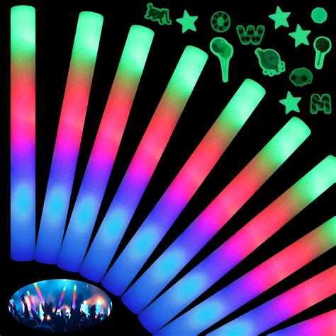 Amazon.com: HONLYNE200PCS Foam Glow Sticks with 3 Modes Colorful ...
