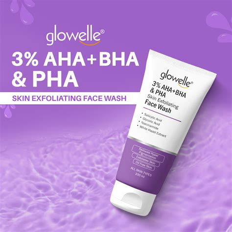 3% AHA+BHA & PHA Exfoliating Face Wash for Clear Skin - Glowelle