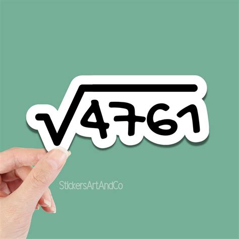 Humourous Square Root 4761 Stickers / 69 / Waterproof Math Sticker ...