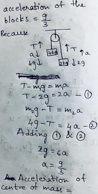 Two masses M1 equal to 4 kg and M2 to KG are released from the rest as ...