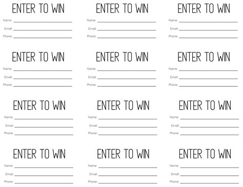 Basic Printable Raffle Ticket | Raffle Tickets Printable |enter to Win ...