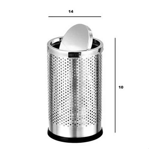 SS Perforated Dustbin - Mofna Stainless Steel Black Square Perforated ...