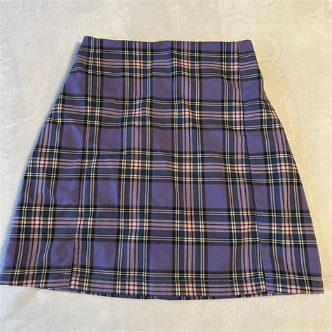 Purple Plaid Skirt It is thrifted so there’s no tag... - Depop