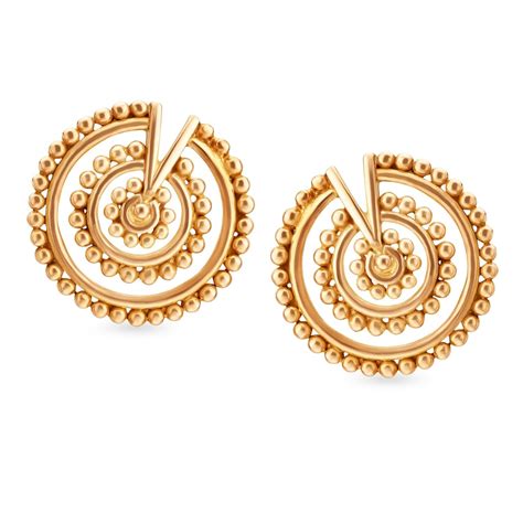 Mia by Tanishq 14KT Yellow Gold Stud Earrings for Women : Amazon.in ...