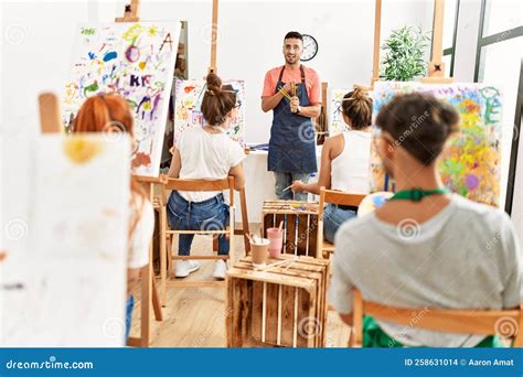 Group of Paint Students Having Draw Lesson at Art Studio Stock Photo - Image of drawing ...