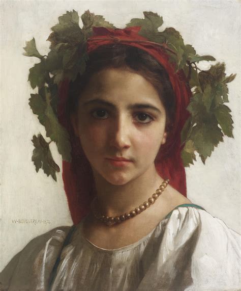 Jeune fille couronnée de pampres by William Adolphe Bouguereau | Art.Salon
